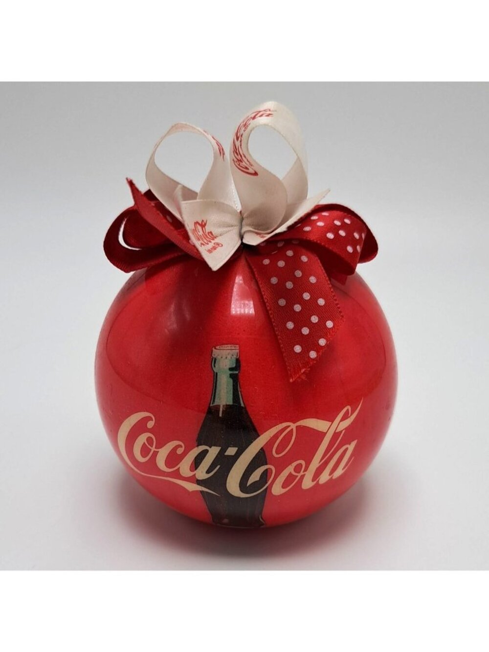 Coca-Cola 1993 Christmas Ornament Ribbon Bow Vintage